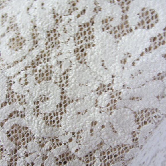 Suki Women M Taupe Ivory Floral Lace Long Sleeve Cardigan Front Ties Made in USA - Picture 12 of 12